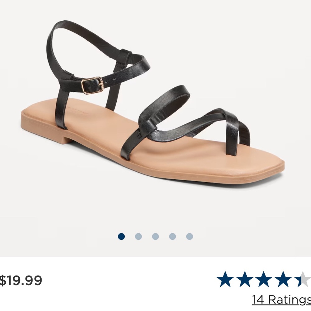 NEW! 2 Pair Old Navy Sandals Black & Gold 8.5